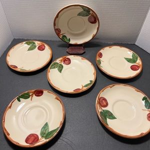 6 Franciscan ware apple pattern vintage saucers